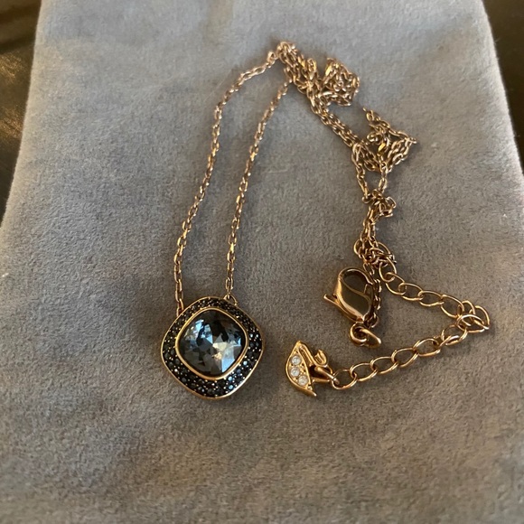 Jewelry - SOLD-Swarovski 18k Rose Gold-plated Black Crystal